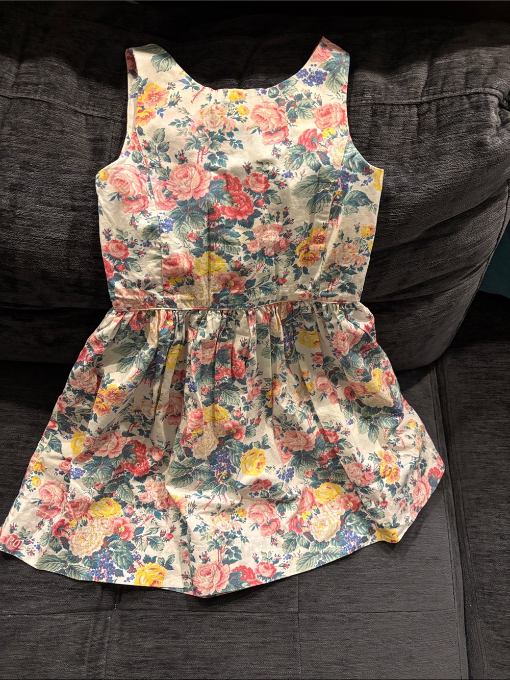Polo by Ralph Lauren Floral Sundress in Cream, Pink & Blue
